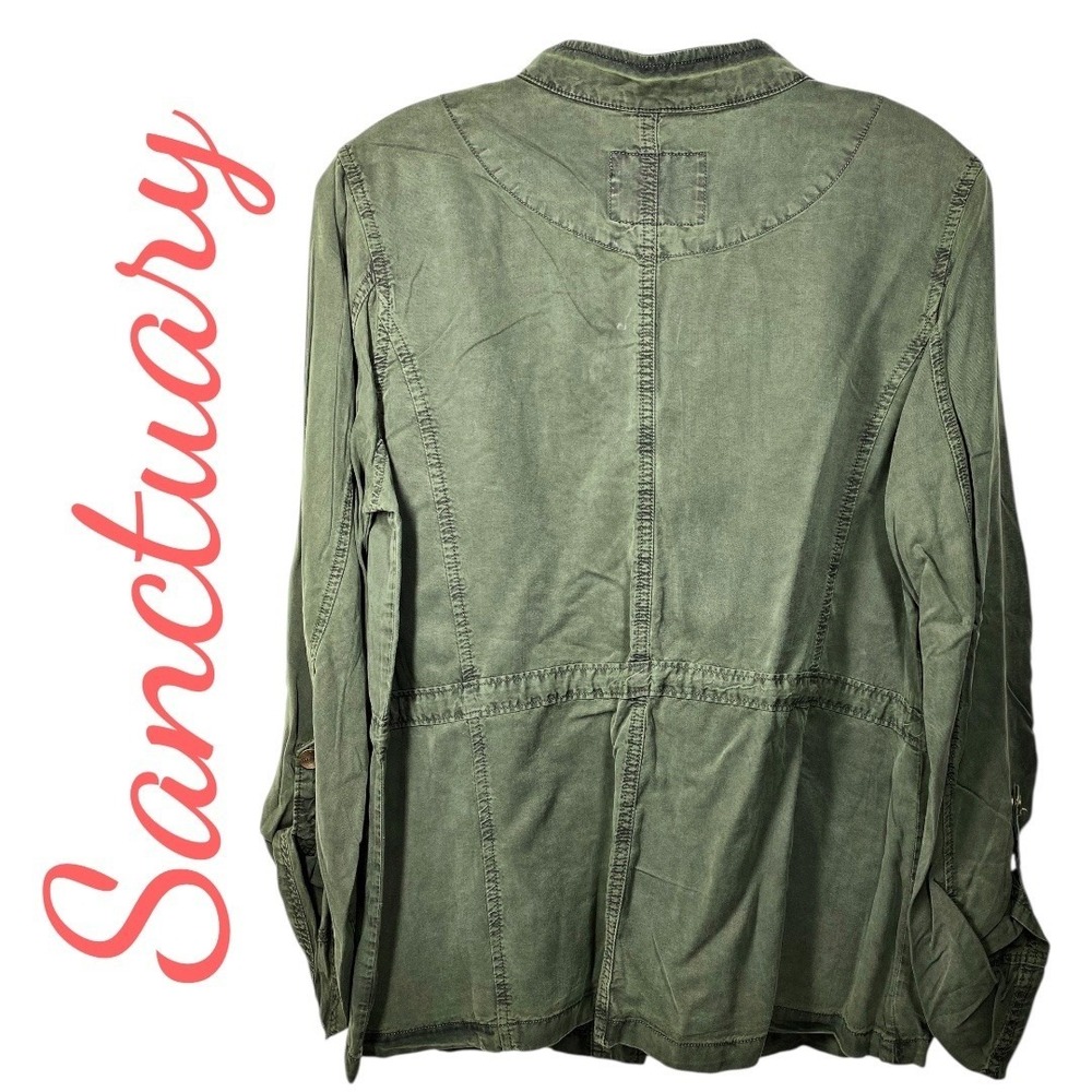Sanctuary Safari Jacket Olive Green Lyocell Utility Minimalist Cabincore, Medium - Picture 3 of 14